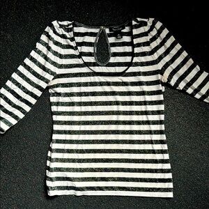 White House Black Market - Black and White Striped Women's Top